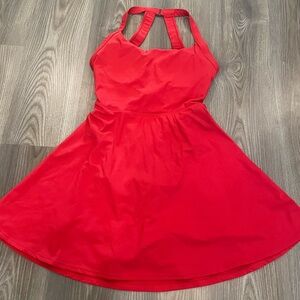 HALARA Red Backless Dress